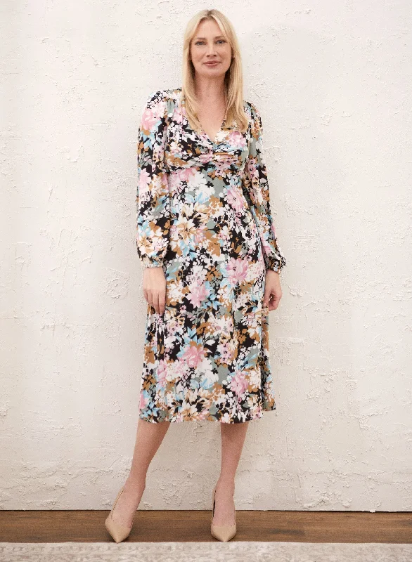 Floral Print V-Neck Dress