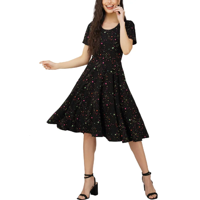 Rainbow Constellations Glow-in-the-Dark Twirl Dress