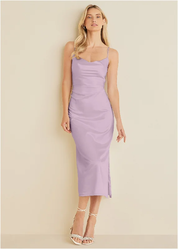 Cowl neck slip dress - Lilac